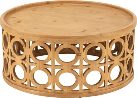 J-Line salontafel Gekerfd - hout - naturel