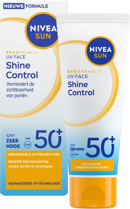 NIVEA SUN UV Face Shine Control SPF50+ Zonnebrand Gezicht - Matterend Effect - 40ml