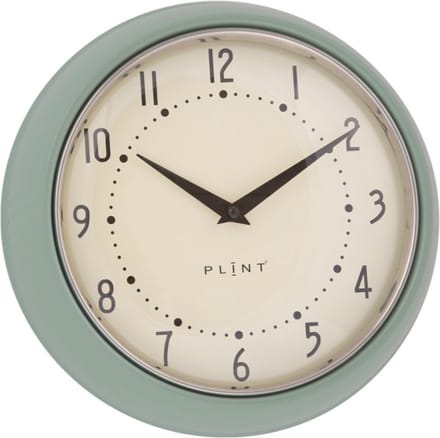 Plint - Retro Wandklok - Leaf (groen) | Retro look | Vintage | Luxe