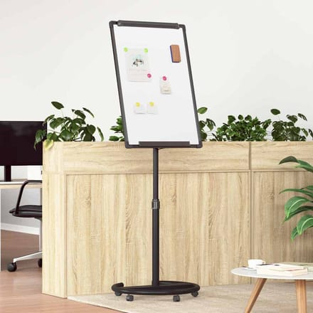 vidaXL Magnetisch whiteboard Zwart en Wit 62 x 62,5 x 197 cm EPS