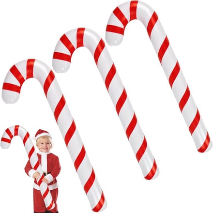 3 stuks Opblaasbare Zuurstokken Kerstdecoratie PVC 88 cm