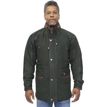 Heren nubuck lederen parka jas-Winnipeg