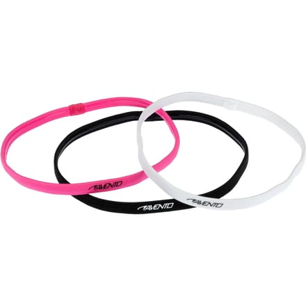 Avento Sporthaarband Elastiek - 3 stuks - Roze/Zwart/Wit - Antislip