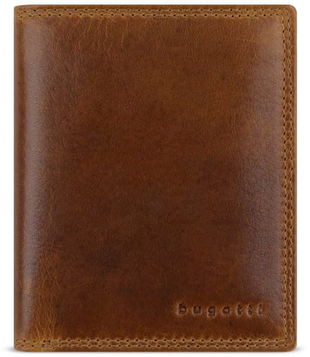bugatti Leren portemonnee Savona Upright Wallet With Flap 8CC Cognac Lichtbruin