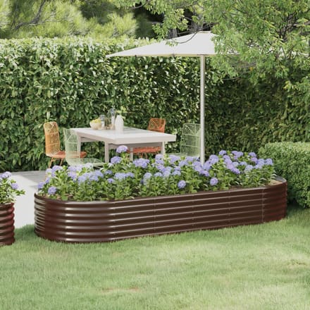 vidaXL - Plantenbak - 249x100x36 - cm - gegalvaniseerd - staal - bruin