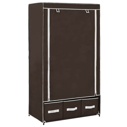 vidaXL - Kledingkast - 87x49x159 - cm - stof - bruin