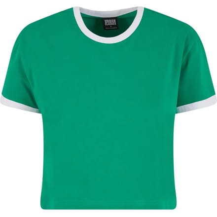 Urban Classics - Contrast Retro Crop top - L - Groen/Wit