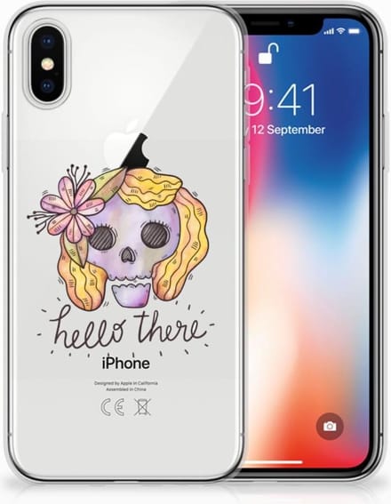 Silicone Back Case Apple iPhone X | Xs Boho Skull