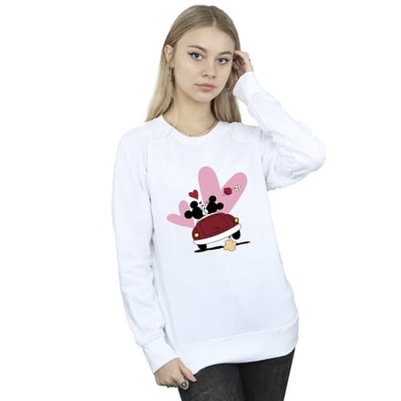 Disney Dames/Dames Mickey Mouse Car Print Sweatshirt (Wit)