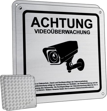 Veiligheidswaarschuwingsbord 15x15 cm - 2 stuks - Videobewaking privé gebied