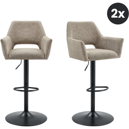 Multifurn 2x barkruk tess draaibaar linnen