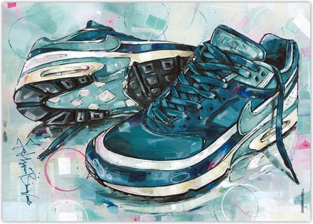 Sneaker poster classic BW marina grey jade vullend 70x50 cm