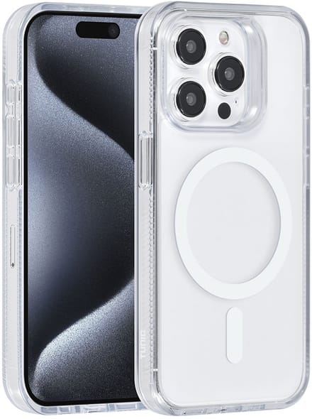 TUNIQ telefoonhoesje voor Apple iPhone 15 Pro - MagSafe siliconen backcover - Wit