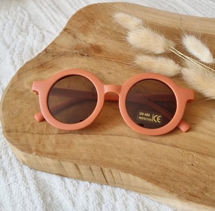 Zonnebril Kind 1 -3jaar-Unisex-UV400- Rond-Roest