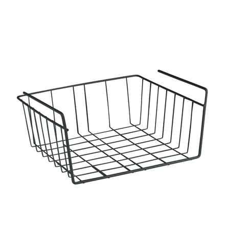 Metaltex - Hangmand 30 cm - Zwart - Metaal - Onder Plank - Ruimtebesparende Opberger