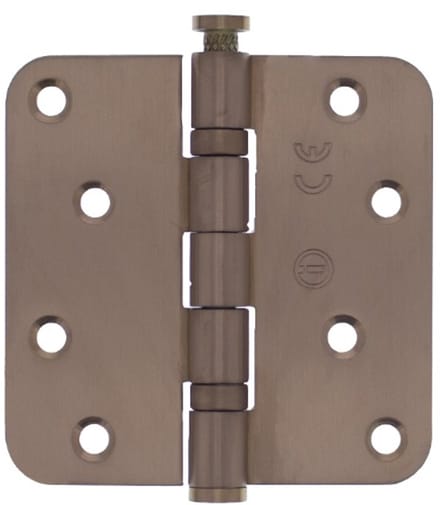 Intersteel Kogellagerscharnier afgerond 3,5 (89x89x2,5mm) CE inclusief schroeven PVD brons