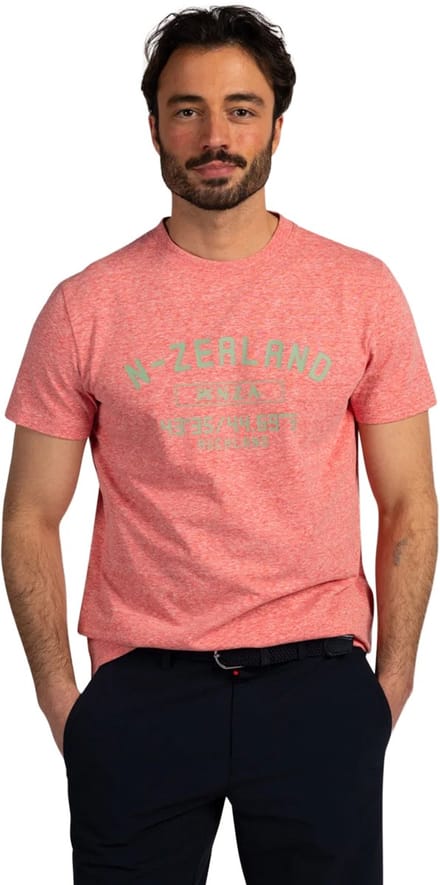 T-shirt New Zealand rood gemêleerd 60% katoen