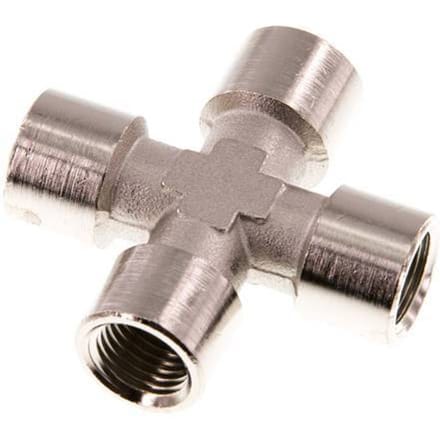 G 1/4'' Binnendraad Vernikkeld Messing Kruissok 16 Bar