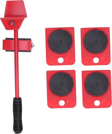Meubellifter Set - Verhuis Hulp - Zware Spullen Verplaatsen - Verstelbare Hefboom - 220 LBS Capaciteit - Rood