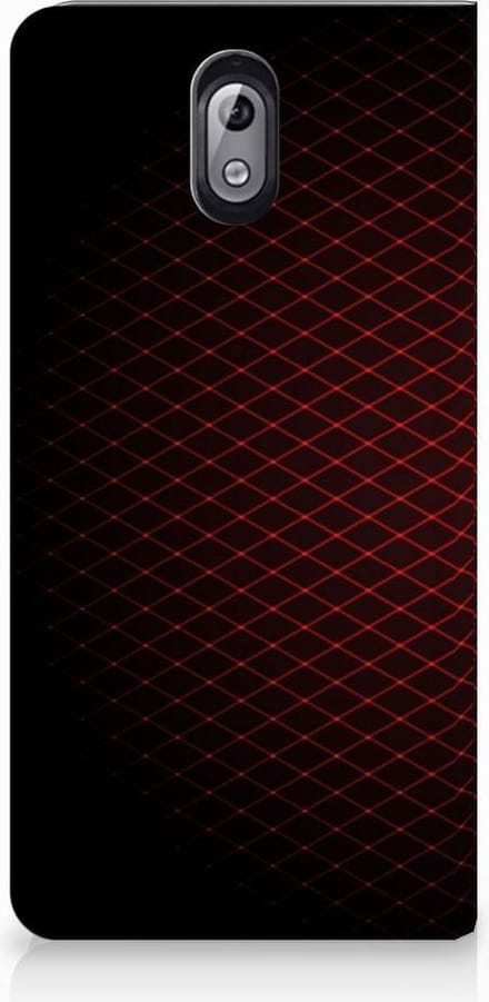 Nokia 3.1 (2018) Hoesje met Magneet Geruit Rood