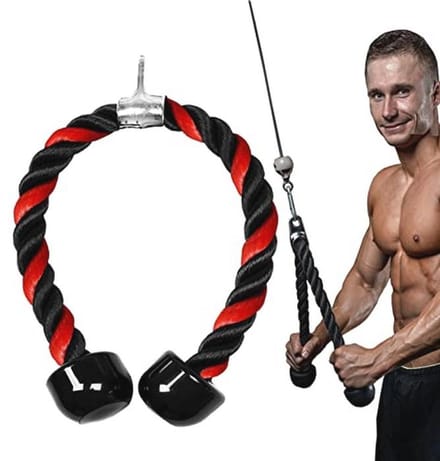 Triceps Touw voor Effectieve Pushdowns - Nylon Kabelbevestiging met Lang Handvat