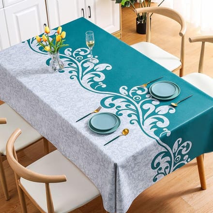 Nappe en PVC imperméable et résistante à l'huile, nappe rectangulaire à fleurs minimaliste 140*140cm
