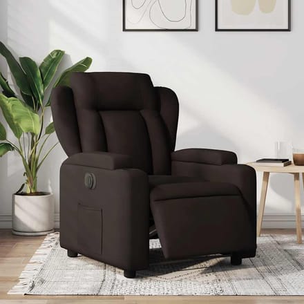 vidaXL - Fauteuil - verstelbaar - elektrisch - stof - donkerbruin