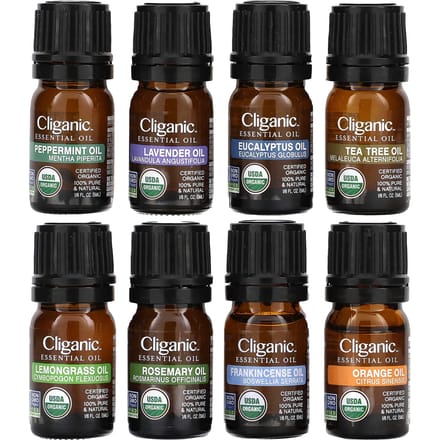 Cliganic, essential oil, aromatherapy set, 8 piece set