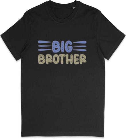 Jongens T Shirt Met Tekst: Big Brother - Grote Broer - Zwart - Maat 152