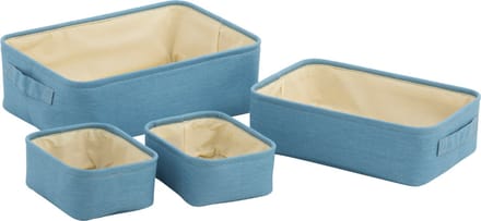 Opbergmand Katoen Stof Blauw 4 st.