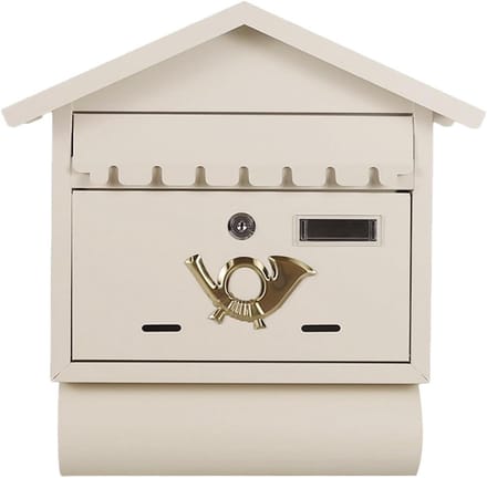 Brievenbus Muur - Buitenpost - Post Ontvangen - Afsluitbaar - 15 x 6 x 16 Inch - Beige