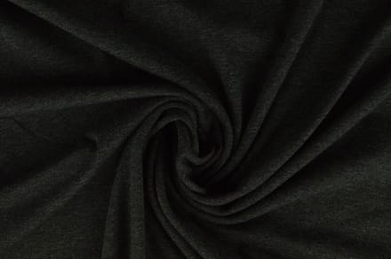 Katoen tricot stof - Antraciet melange - 10 meter
