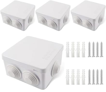 Aansluitdoos Waterdicht IP55 - 4 Stuks Verdeeldoos voor Binnen en Buiten