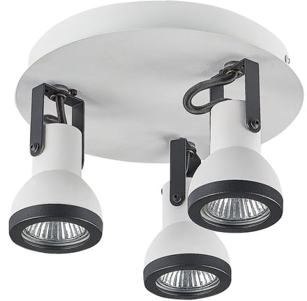 BARO - Plafondlamp rond - Wit/Zwart - IJzer