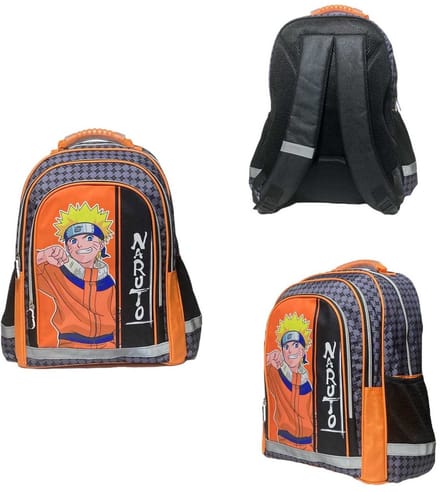 Naruto - Rugzak - schooltas - 42 cm hoogte - 3 vakken - A4 map formaat - Kwalitatief Hoogwaardig model