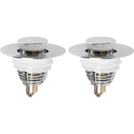 Lot de 2 bouchons de vidange pour lavabo de salle de bain white