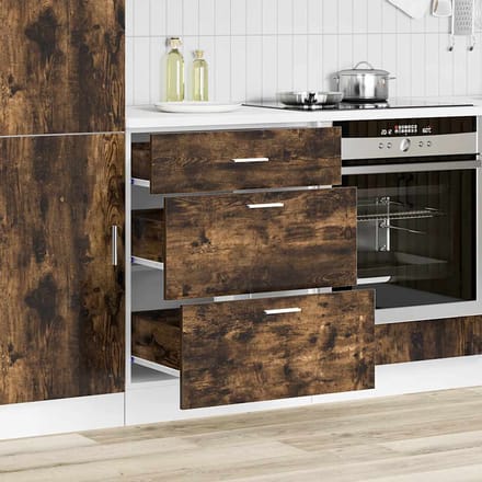 vidaXL - Onderkast - Lyon - bewerkt - hout - gerookt - eikenkleurig