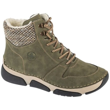 Rieker dames veterlaarzen warm gevoerd enkellaarsje 45955-54 Green