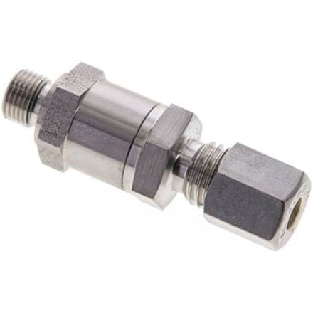 6L (M12x1.5) & G1/8'' Regeling-In RVS Terugslagklep Knelfitting Buitendraad 1-250 bar ISO 8434-1