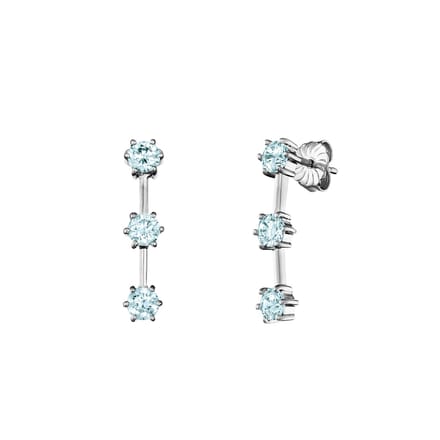 Julie Julsen Ohrstecker 925 Silber rhodiniert Zirkonia hellblau