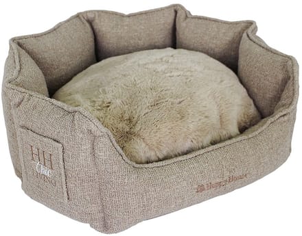 Happy-House Mand rond HH Chic Living Bouclé luxe met bont Beige