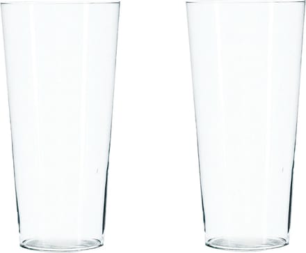 Atmosphera bloemenvaas - 2x - Conisch model - transparant - glas - H30 x D14 cm