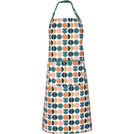 Dexam Retro Stippen Schort 100% Katoen Teal/Perzik