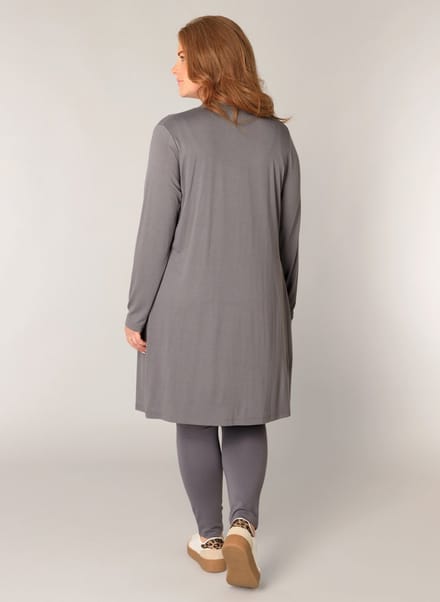 BASE LEVEL CURVY Ayla Long Vest - Dark Grey - maat 5(58/60)