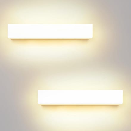 Set van 2 Zwarte LED Wandlampen Binnen en Buiten Warm Wit Licht 3000K Modern