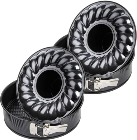 Set van 2 Bakvormen voor taart en savarin met dubbele bodem 24 cm Zenker Black Metallic