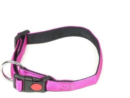 De-Tail Halsband Nylon met zachte voering en snelsluiting 20 mm x 30-45 cm Fuchsia