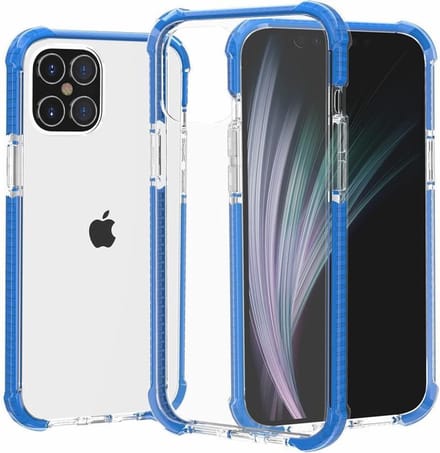 iPhone 12 / iPhone 12 Pro bumper case hoesje TPU + acryl - Transparant blauw