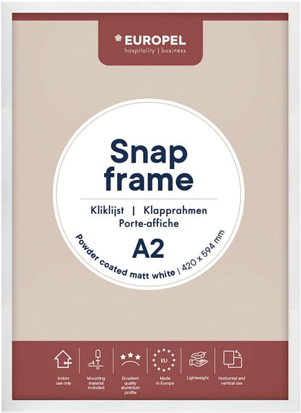 Kliklijst europel a2 25mm mat wit | 10 stuks
