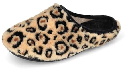 Warme Dames Pantoffels met Panterprint - Lichtgewicht Antislip Huisslippers